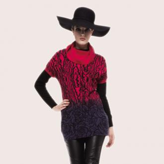 2011新品/凯撒正品/经典玫瑰花高领百搭修身羊毛衫/KFWDL11401