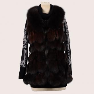 2011新品/凯撒正品/优雅修身狐狸毛皮草无袖外套/KKWDW11303