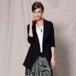 凯撒正品LUSEFA12002欧版中袖修身女西装外套（配项链） 新款