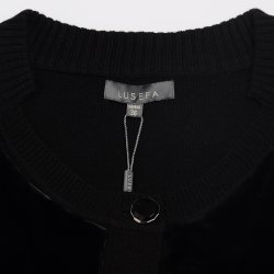 凯撒正品LUSEFA11603皮草圆领羊毛衣淑女无袖中长款开衫新品上架