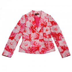  凯撒正品玫瑰花朵收腰一粒扣小西装OL通勤西服外套 新品12008