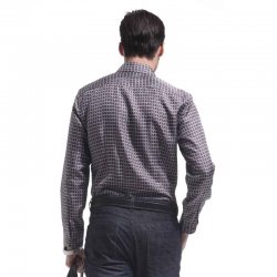 凯撒正品12915蚕丝男士休闲衬衣印花衬衫 春夏新品新款