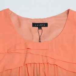 凯撒正品LUSEFA11021复古圆领花边修身衬衣淑女短袖衬衫新品上架