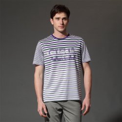 正品凯撒PRINCE11203时尚条纹短袖男装棉T恤 夏新款新品