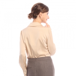 凯撒正品LUSEFA 高端女装复古女士长袖衬衫秋冬新品11009